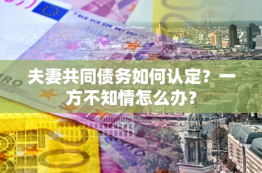 北京夫妻共同债务如何认定？一方不知情怎么办？